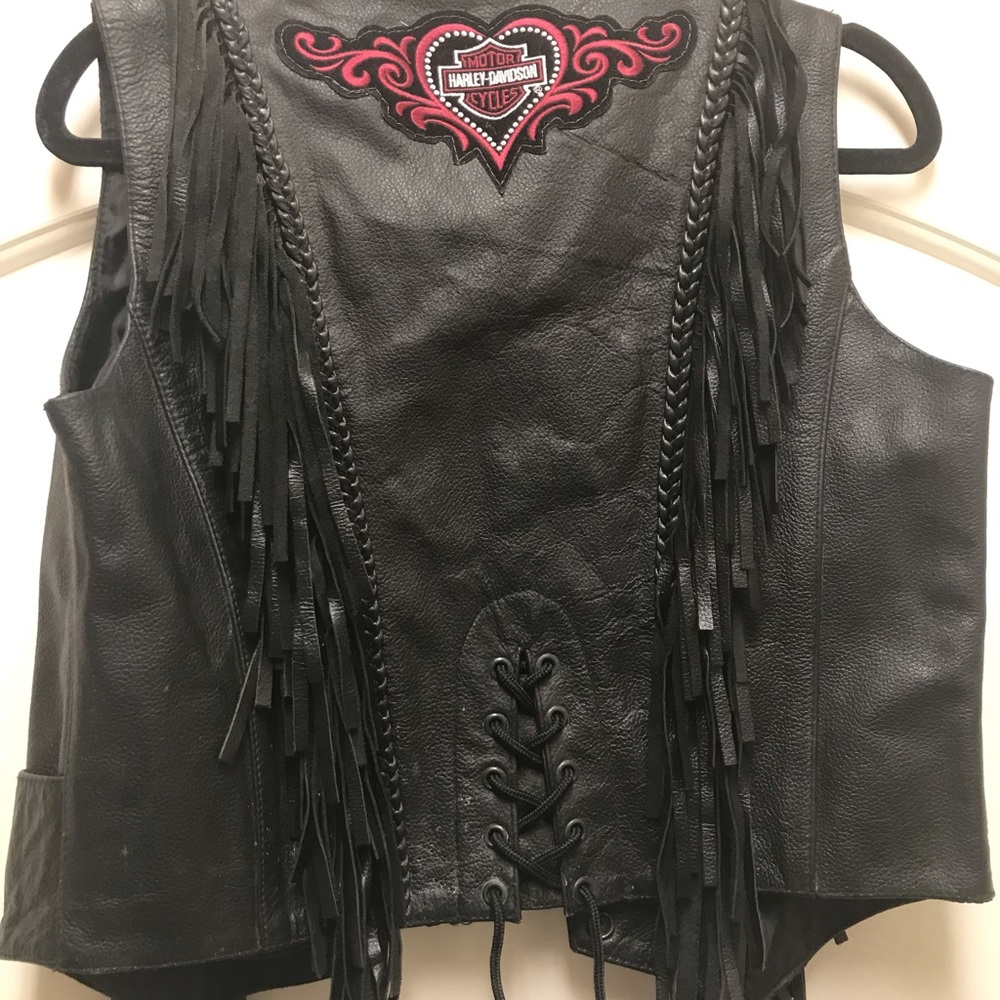 Leather women’s Harley Davidson motorcycle vest